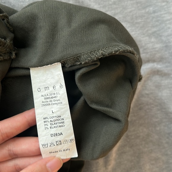 Olive Green Elasticized Wide Leg Trouser Pants - Picture 17 of 17